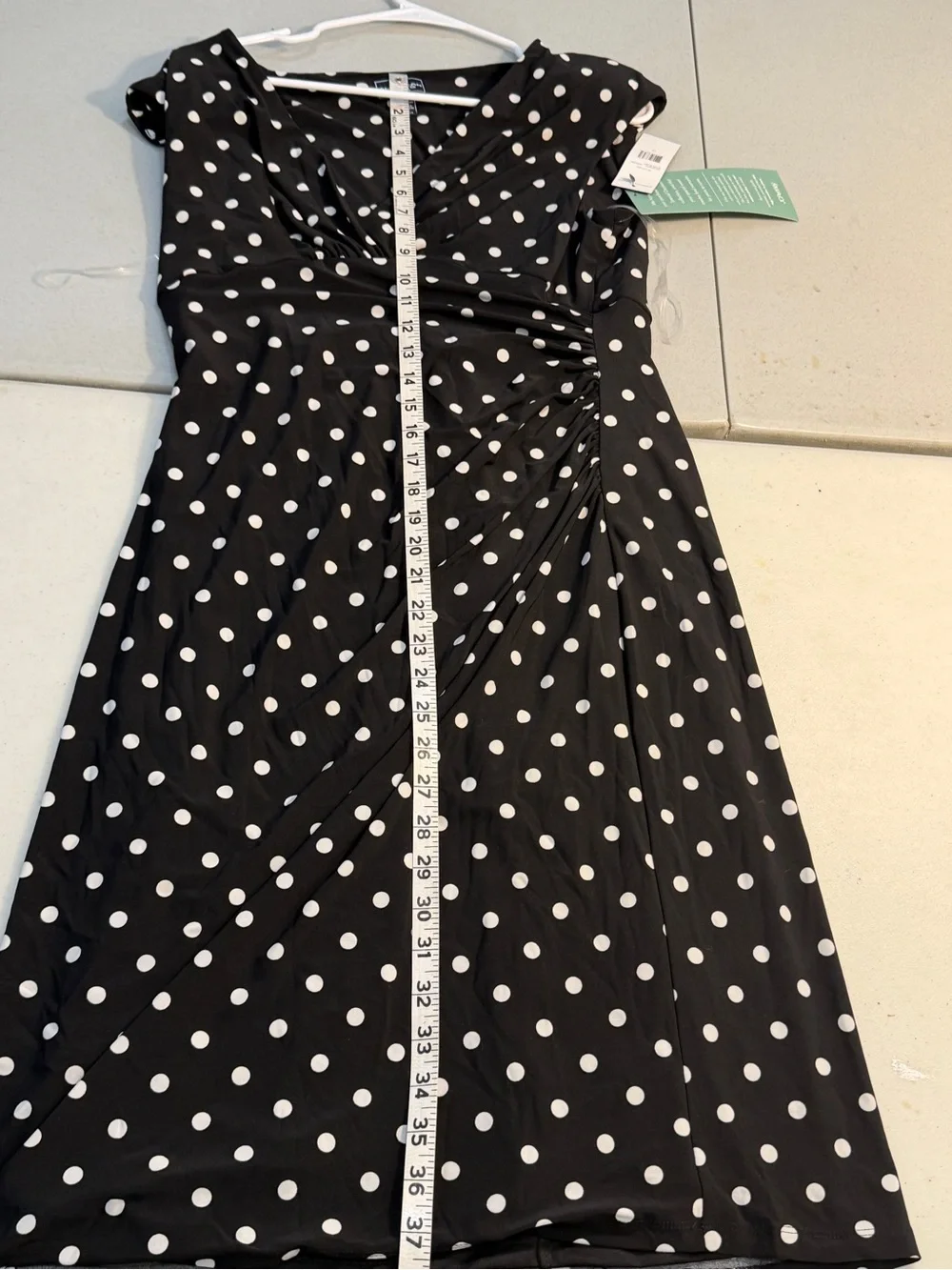 American Living Black Polka Dot Wrap-Style Dress - Classic Women's Dress 12 NWT - Picture 6 of 7